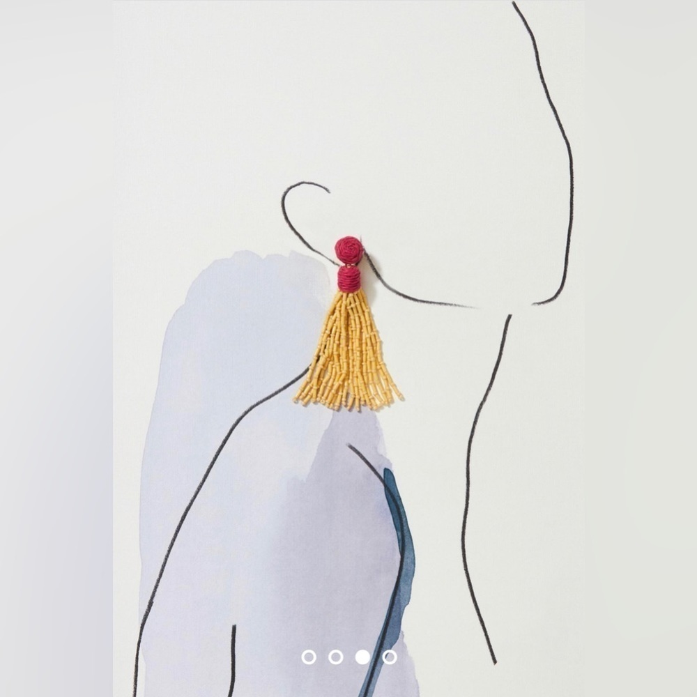 NWT Anthropologie Tassel Drop Earrings - Picture 4 of 4